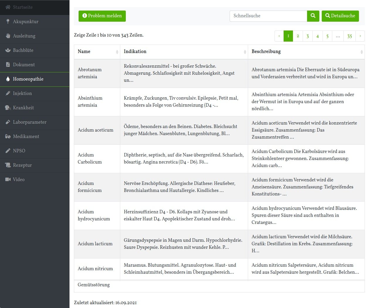 Ansicht der Homöopathie Seite